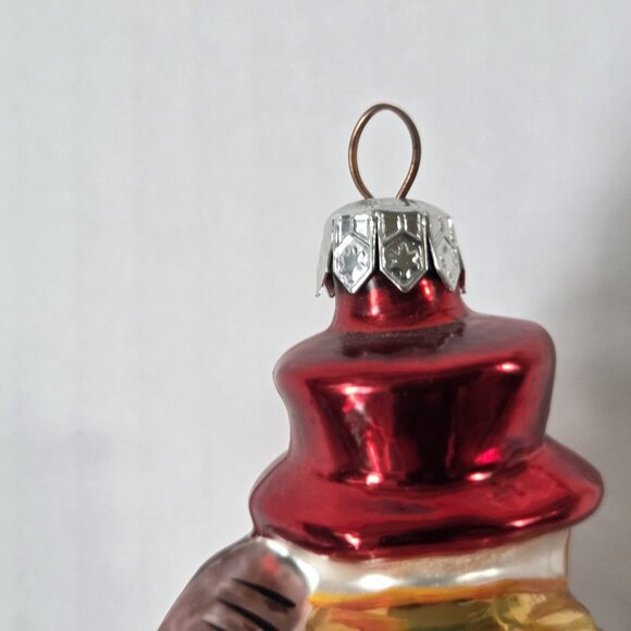 Vintage Christopher Radko Glass Ornaments Littlest Snowman Pink Silver Set of 2 - Picture 8 of 8